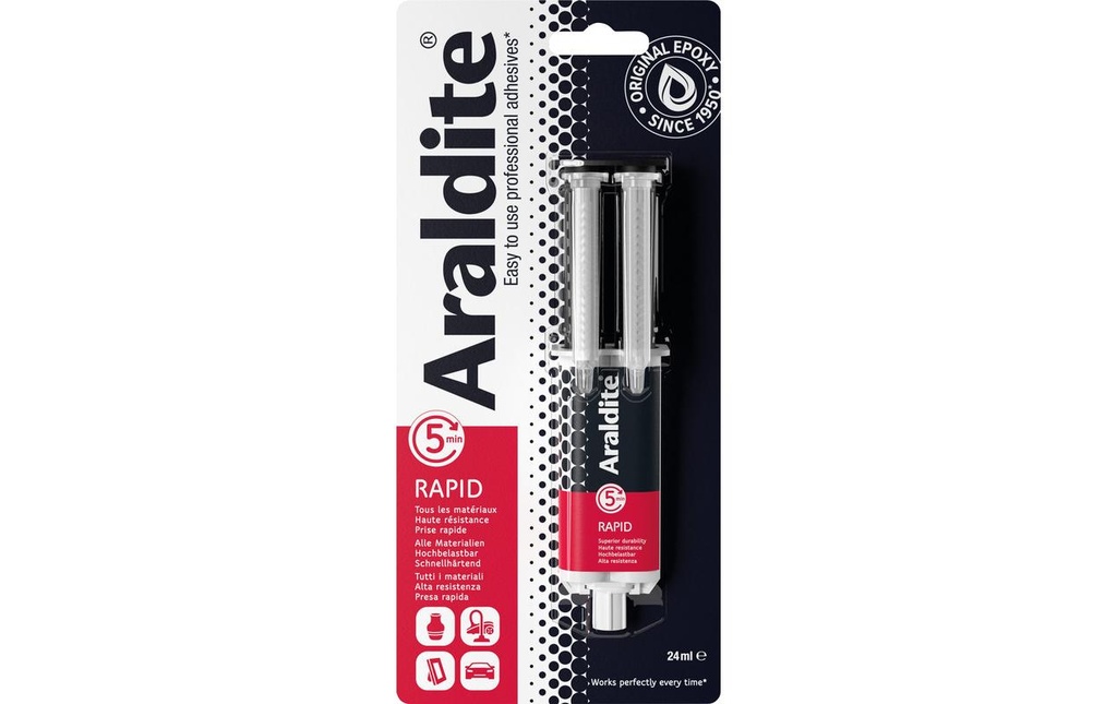 Araldite Colle à deux composants Rapid 24 ml, Transparent