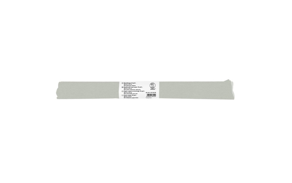 URSUS Papier crêpe 50 cm x 2,5 m, 32 g/m², gris clair