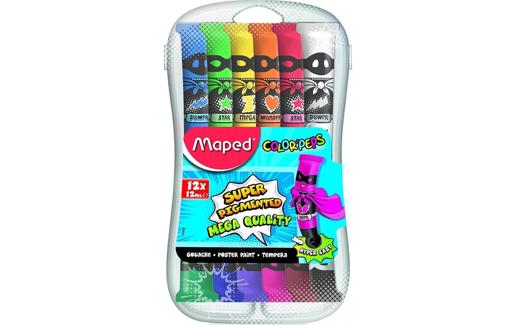 maped Peinture pour affiche Gouache Jeu de 12