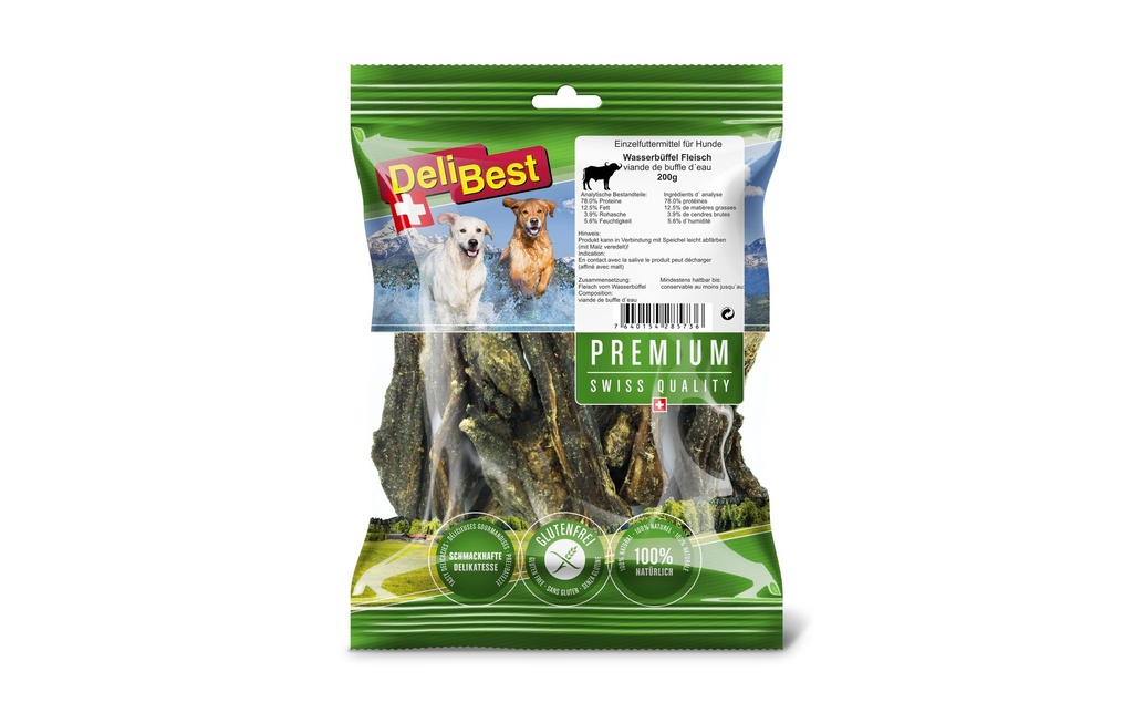DeliBest Produit à mâcher  Viande de buffle d'eau de première qualité, 200 g