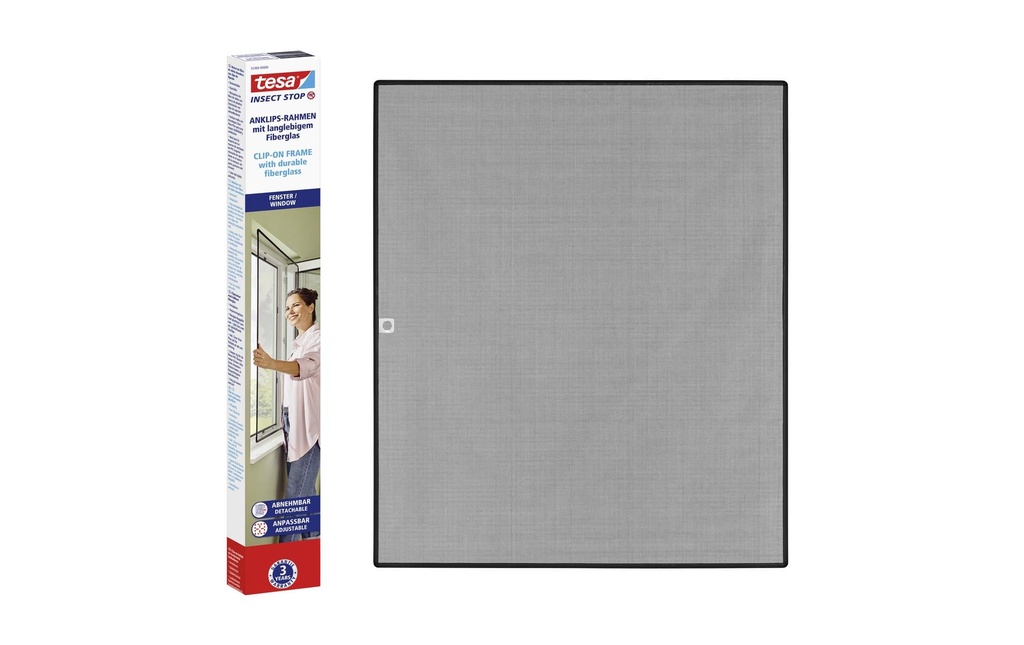 tesa Moustiquaire Cadre CLIP-ON pour fenêtre 140 x 120 cm