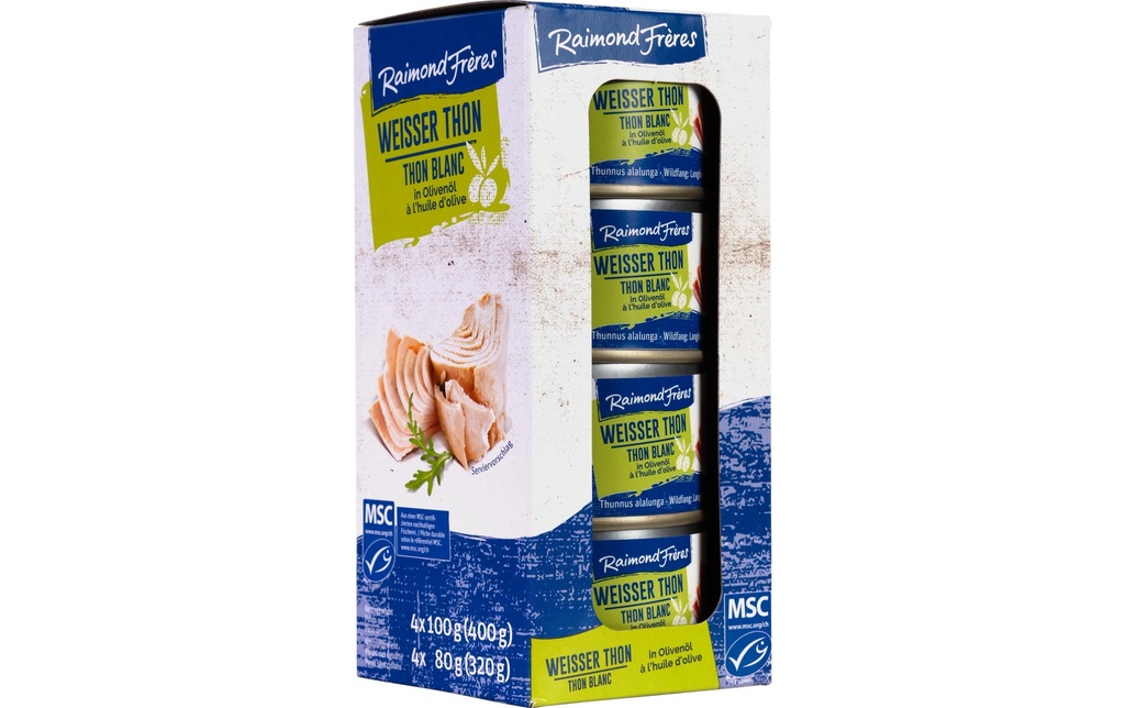 Raimond Frères Conserves Thon blanc (Albacore) Huile d'olive 400 g