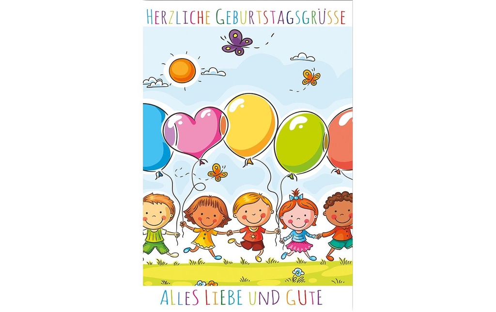 Braun + Company Carte de félicitations Anniversaire d'enfant 11.5 x17 cm, enveloppe incluse