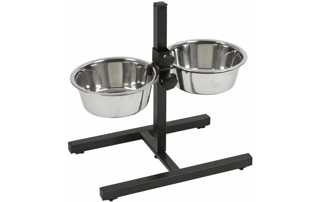 Kerbl Barre d'alimentation avec écuelles 2 x 1800 ml, noir