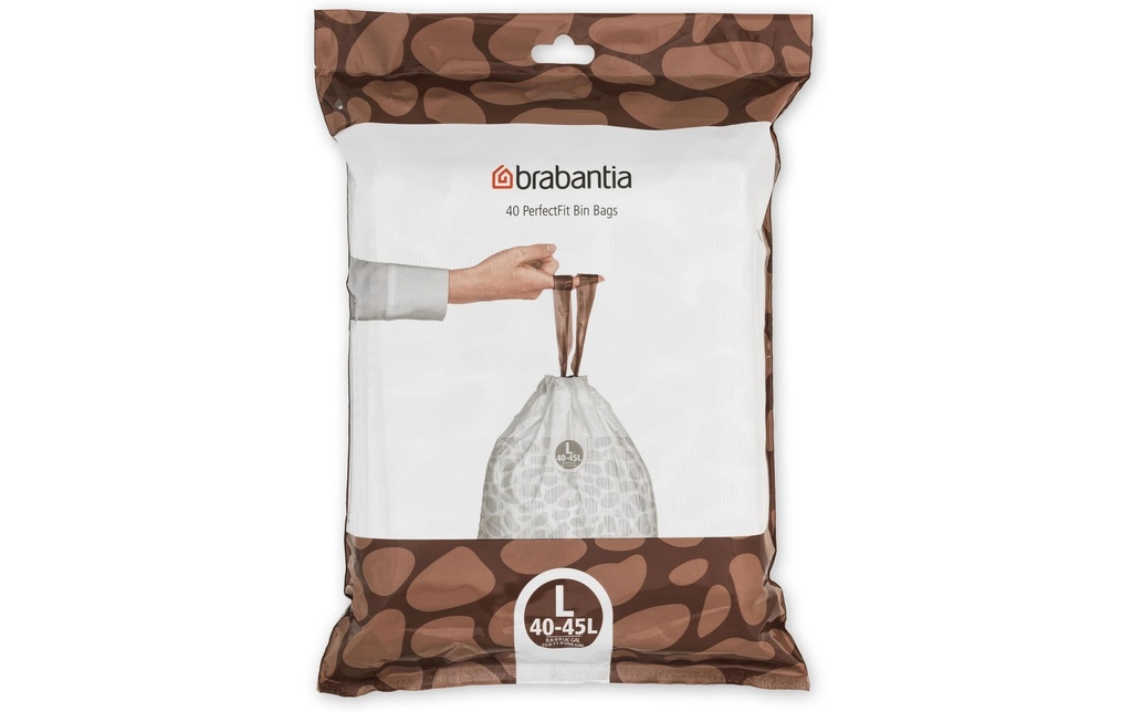 Brabantia Sac à ordures ménagères PerfectFit L 40-45 l, 40 Pièce/s