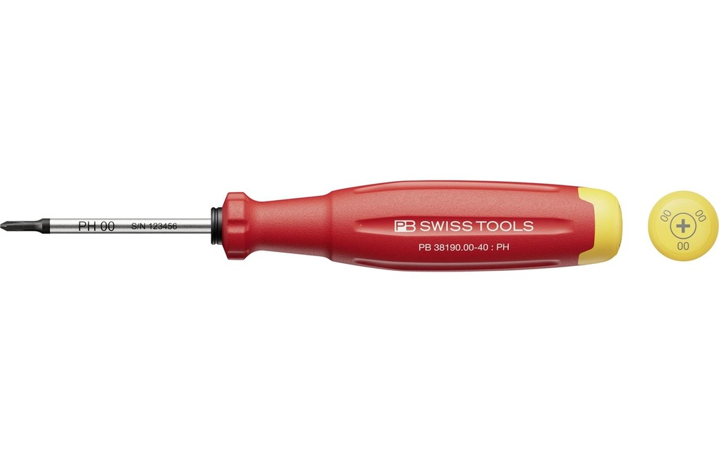 PB Swiss Tools Tournevis cruciforme SwissGrip Evo PH0 rouge Phillips