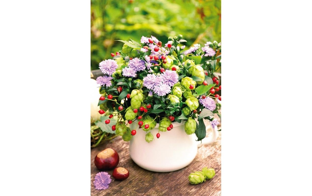 ABC Carte de vœux bouquet de fleurs 12.5 x 17.6 cm