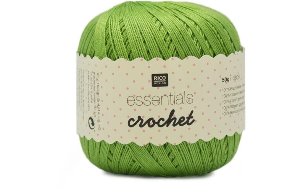 Rico Design Fil à crochet et à tricoter Essentials Crochet 50 g, Vert clair