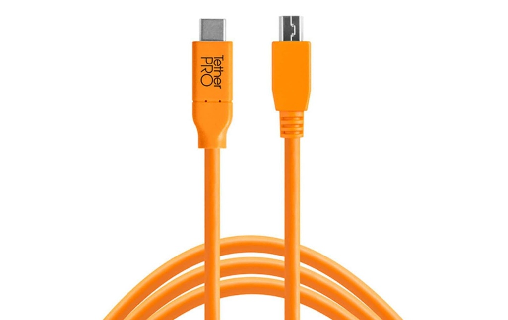 Tether Tools Câble TetherPro USB-C / 2.0 Micro-B 5-Pin 4.6 mètres - orange