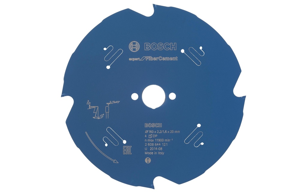 Bosch Professional Lame de scie circulaire Expert Fibre Cement, 160 x 20 x 2.2 mm, Z 4