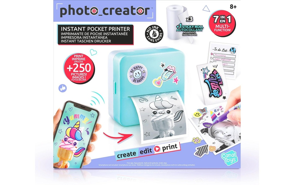 Canal Toys Kit de démarrage Imprimante de poche instantanée Bleu