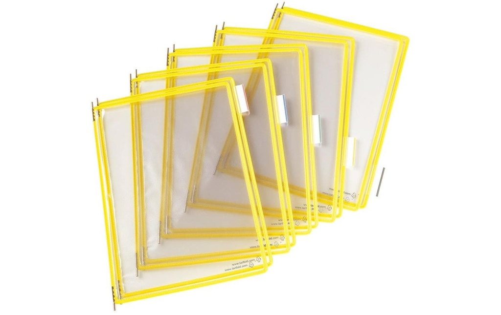Tarifold Porte-documents Pochettes transparentes T-Display Jaune 10 pièces