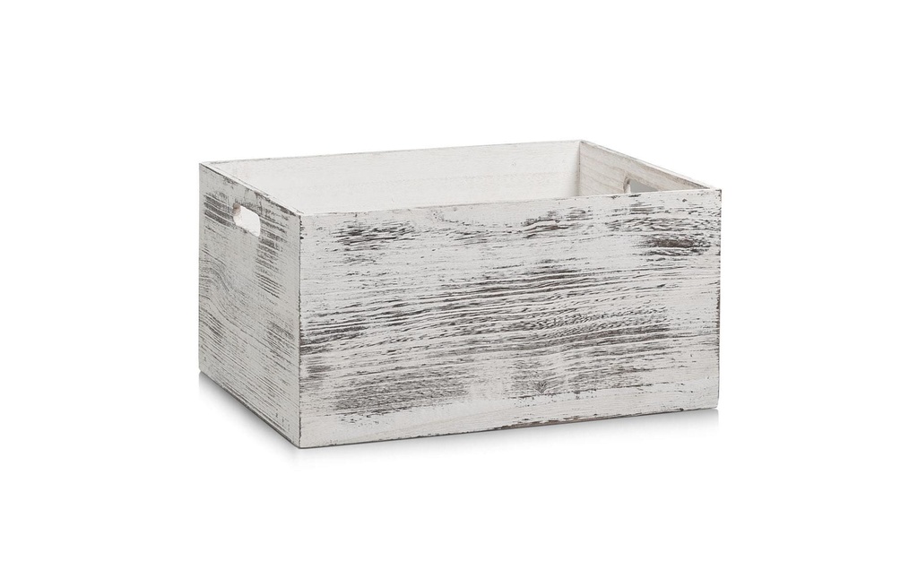 Zeller Present Caisse de rangement Rustic 40 x 20 cm, Blanc