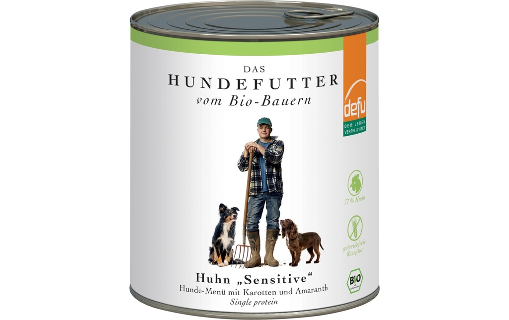 defu Alimentation humide Menu Sensitiv Poulet bio, 820 g