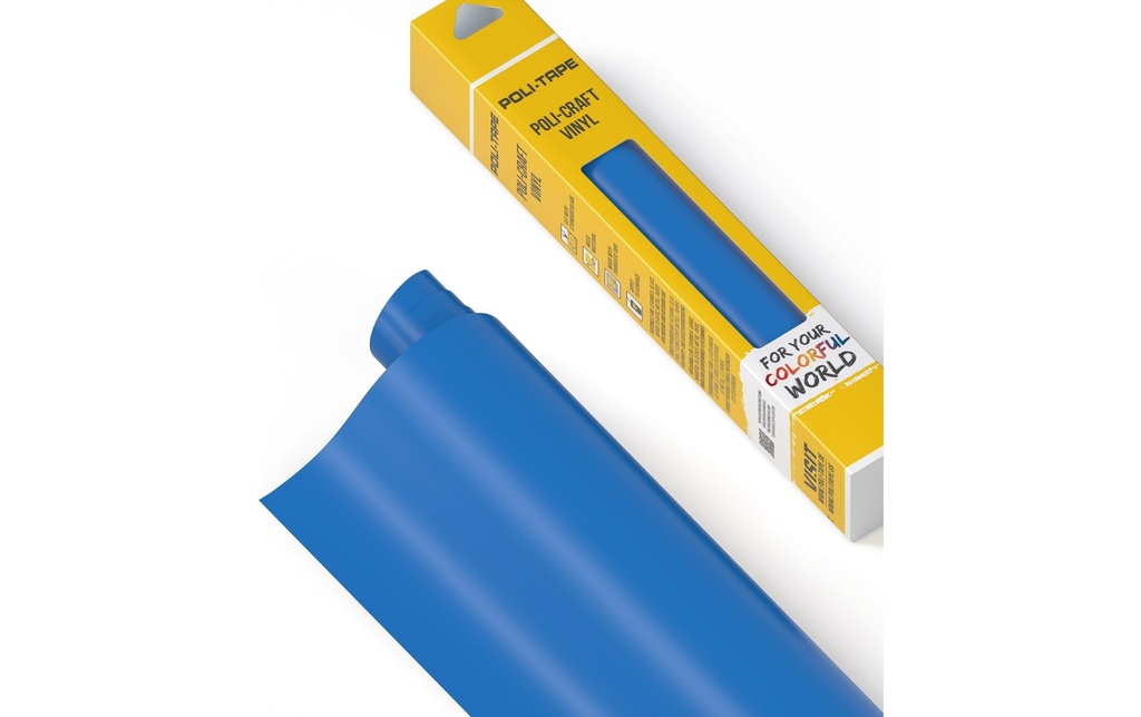 Poli-Tape Film de vinyle Permanent 30.5 x 183 cm, bleu mat