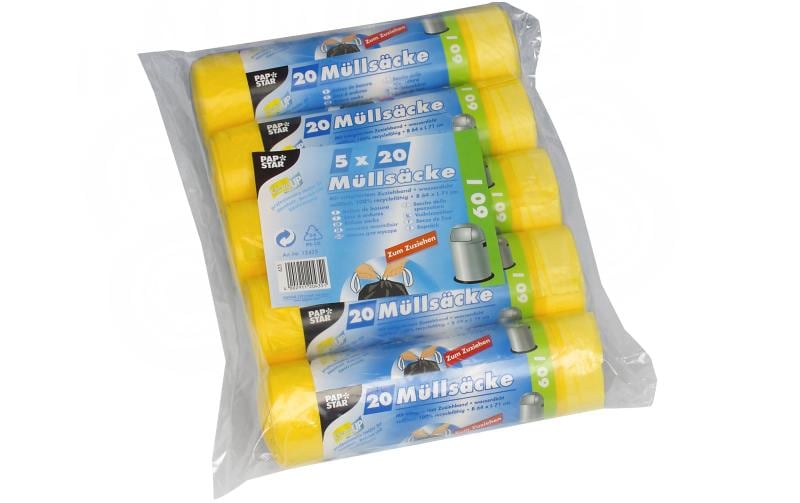 Weita Sacs poubelle Papstar 60 l, 100 Pièce/s