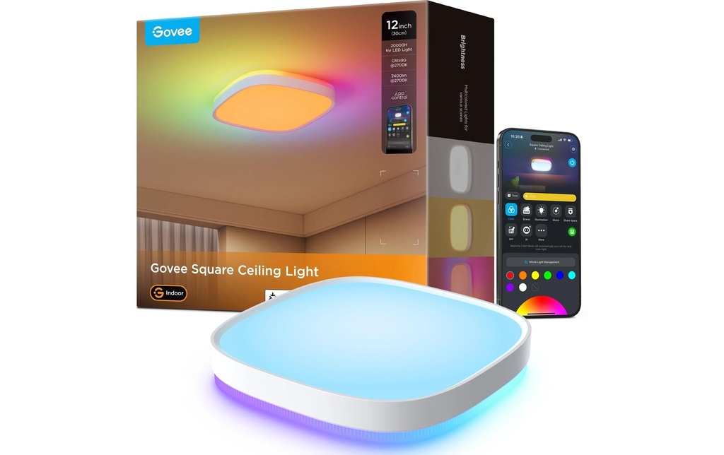 Govee Plafonnier 30 cm, 24 W, 2400 lm, RGBWW + RGBIC