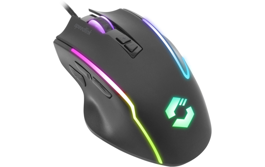 Speedlink Souris de gaming DECUS NX RGB Noir caoutchouté