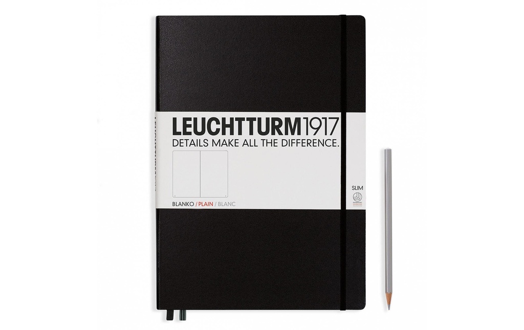 Leuchtturm Carnet de notes Master Slim A4, Vierge, Noir