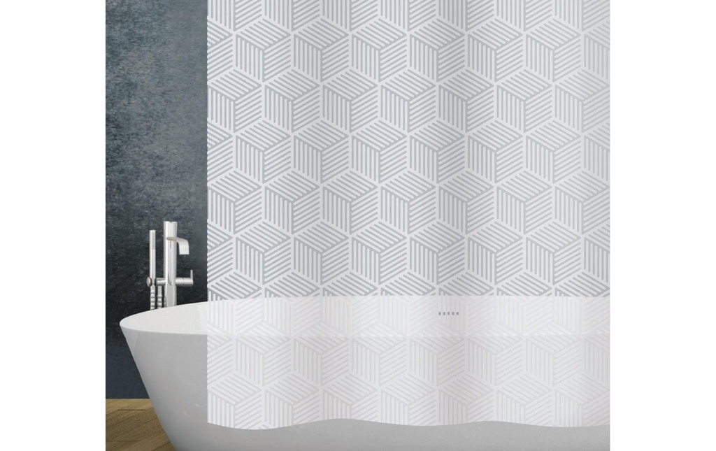 diaqua® Rideau de douche Cubic 180 x 200 cm, Argenté