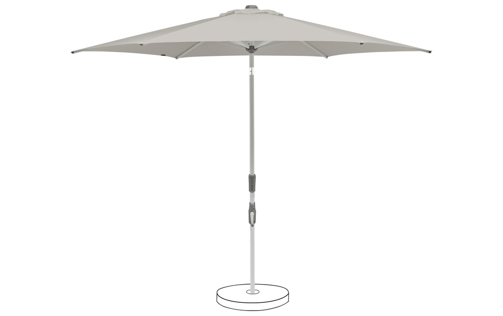 Suncomfort by Glatz Parasol Slide Ø 250 cm, Gris clair