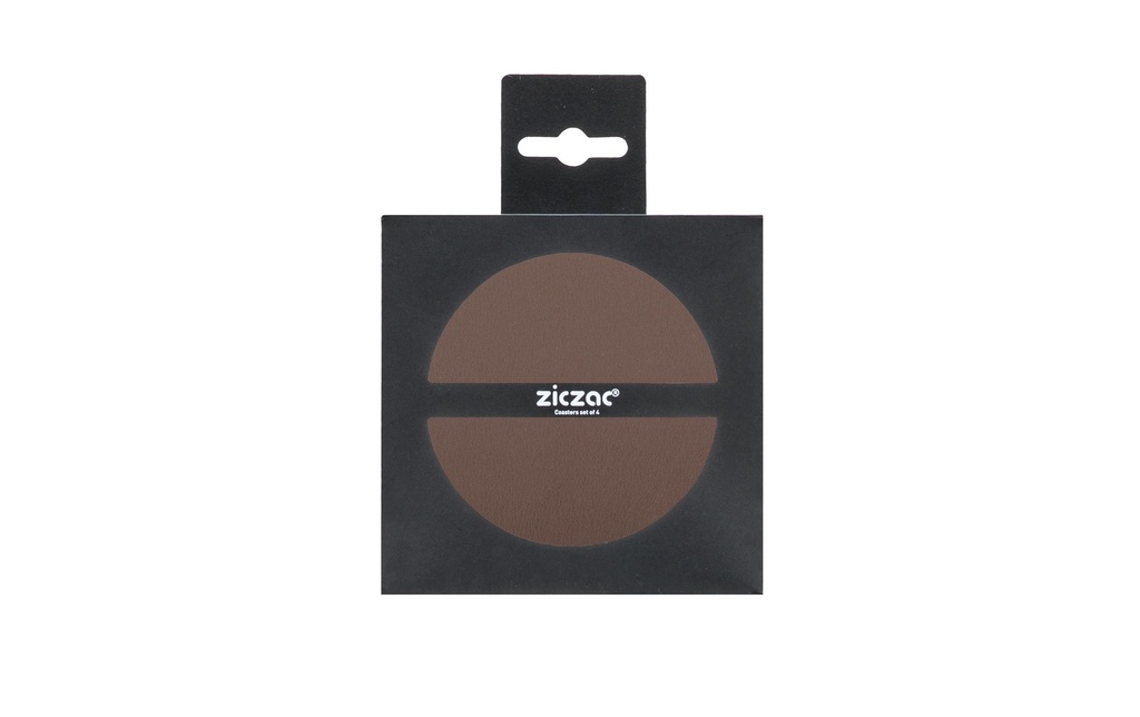 Tiseco Dessous de verre Togo 4 pièces, 10 cm, Brun