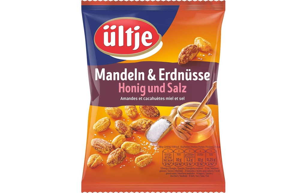Ültje Amandes et cacahuètes Miel & sel 200 g