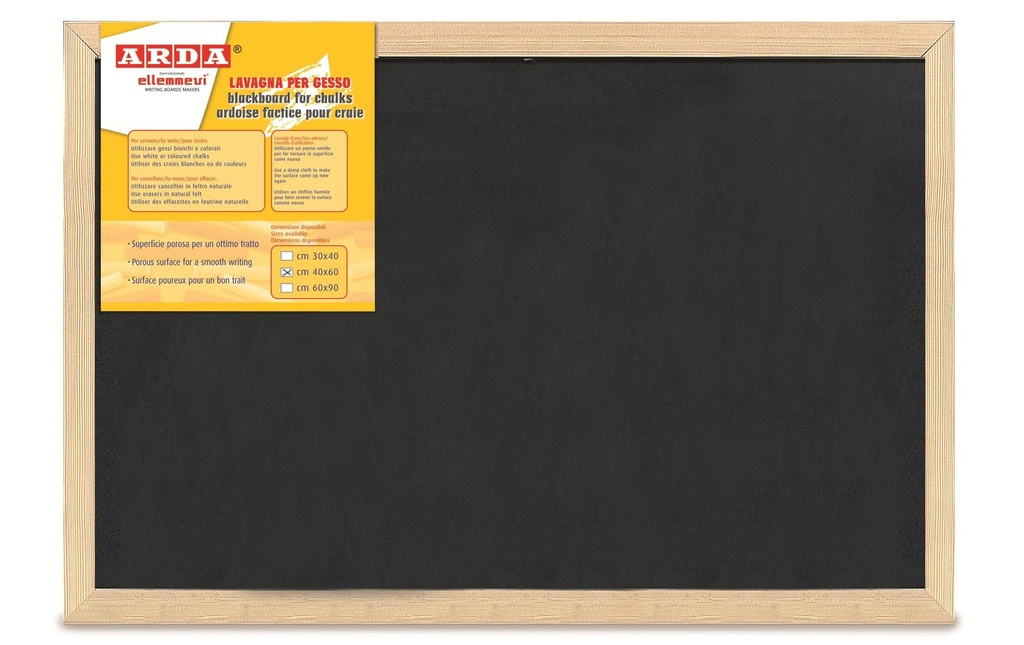 Arda Tableau à craie Blackboard 40 x 60 cm, noir