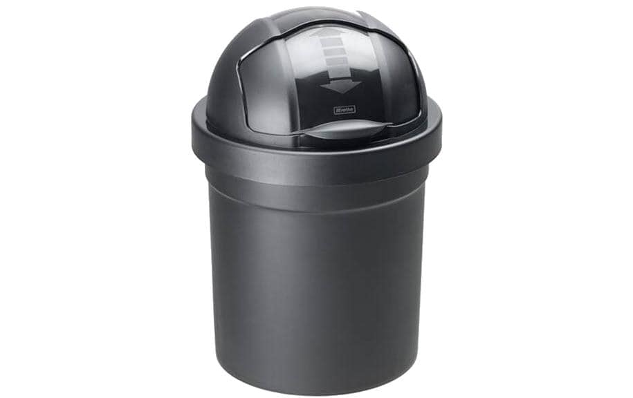 Rotho Poubelle à bascule Roll Bob 10 l, Argenté/Gris