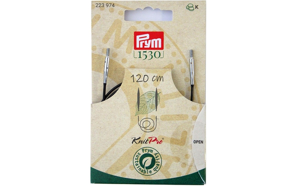 Prym 1530 Corde et accessoires pour aiguilles circulaires, 120 cm