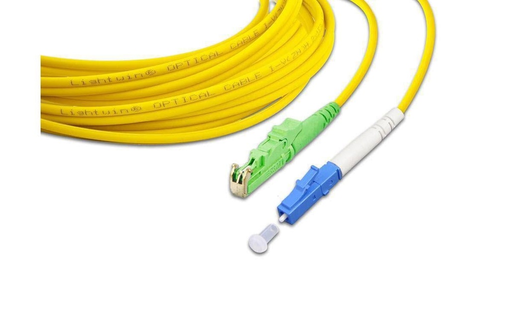 Lightwin Câble patch à fibre optique Singlemode E2000/APC – LC, OS2, Simplex, 1 m