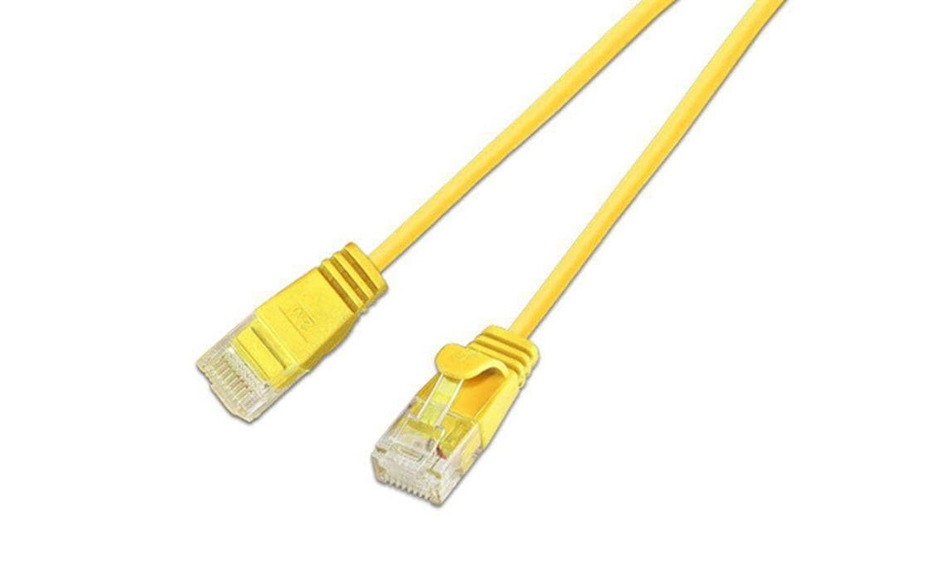 SLIM Câble de raccordement KAT6 Light, rond, U/UTP, Ø 2,8 mm, jaune