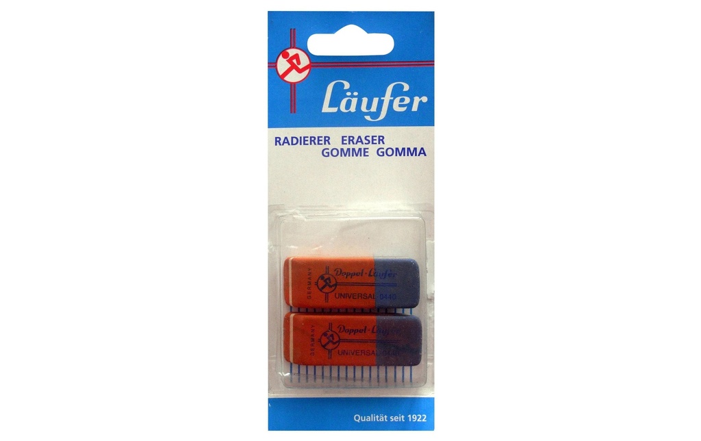 Läufer Gomme Universal 0440 2 pièces, Bleu/Rouge