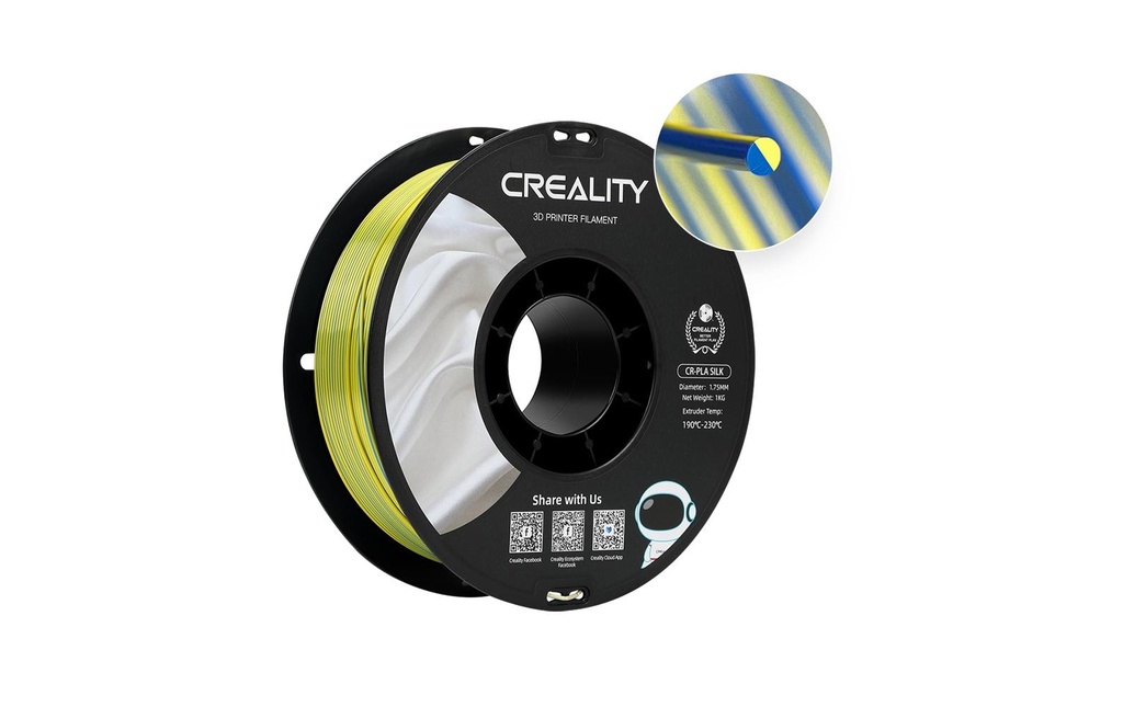 Creality Filament PLA Silk Bleu/Doré, 1.75 mm, 1 kg