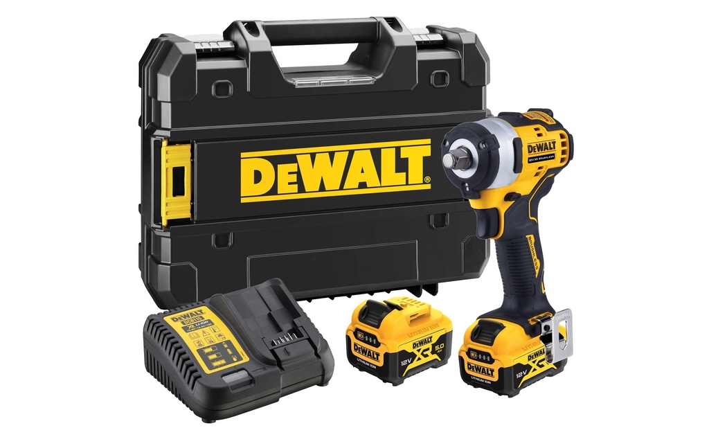 DEWALT Visseuses à percussion sans fil 12 V 1/2, 2x 5 Ah batterie, Kit