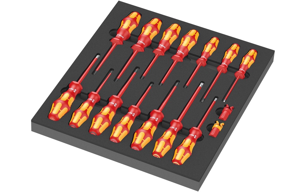 Wera Jeux de tournevis VDE 9711 Insert en mousse, 16 pièces