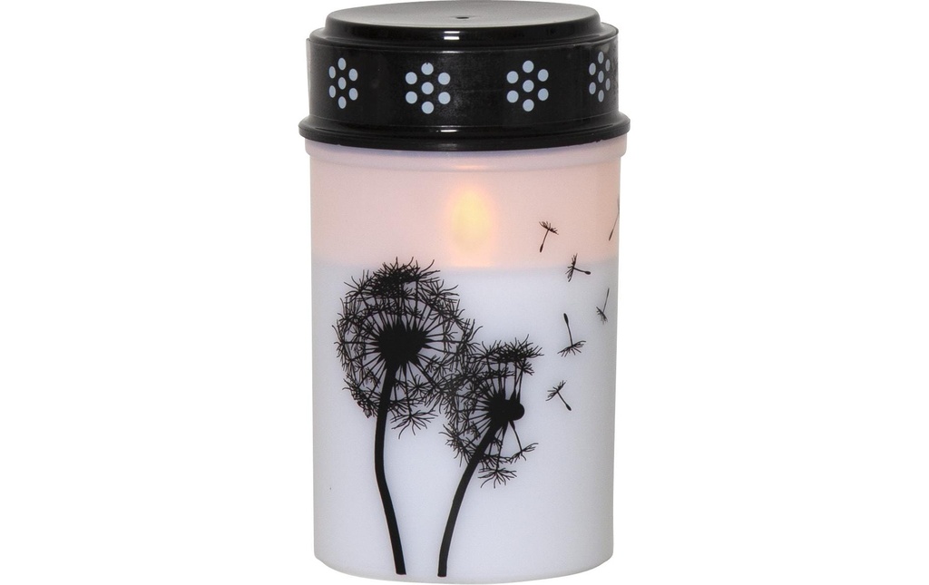 Star Trading Bougie funéraire LED Pissenlit, Ø 7 x 12 cm, Blanc
