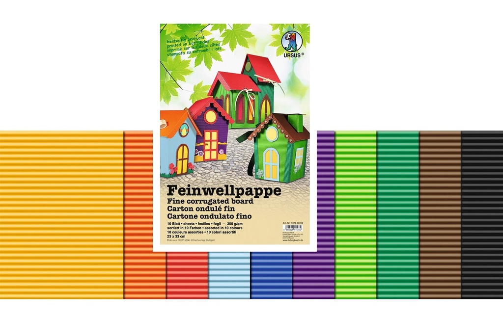 URSUS Papier ondulé Carton ondulé fin 300 g/m² 23 x 33 cm