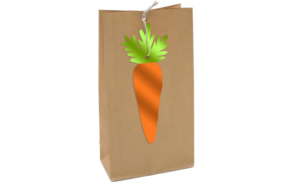 Braun + Company Sac cadeau Pâques 2 pièces, 12 x 21 x 6 cm, Orange/Brun