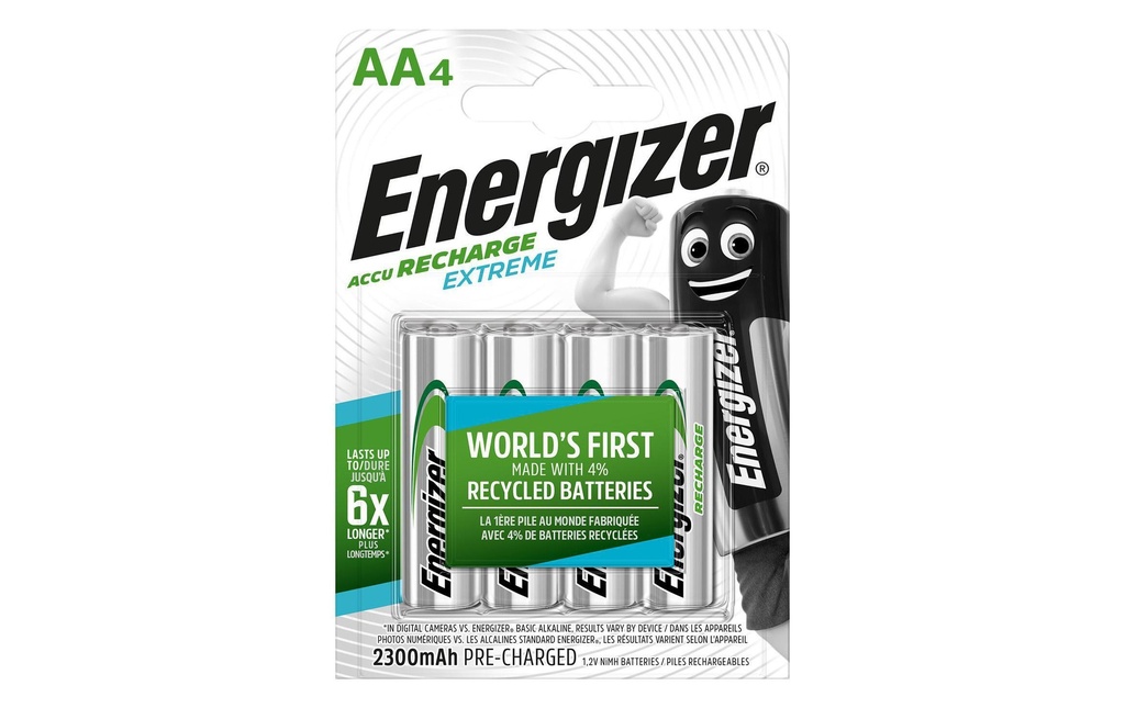Energizer Batterie Extreme NiMH Mignon AA 2300 mAh, 4 Pièce/s