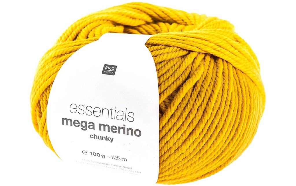 Rico Design Laine Essentials Mega Wool chunky 100 g, Jaune moutarde