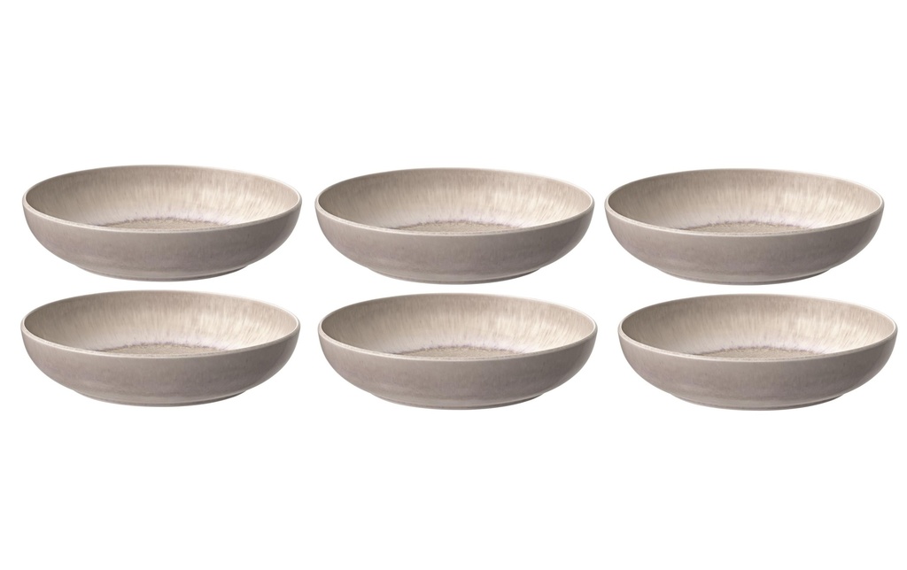 Villeroy & Boch Assiette de soupe et de pâtes Perlemor Sand 6 Pièce/s, Beige