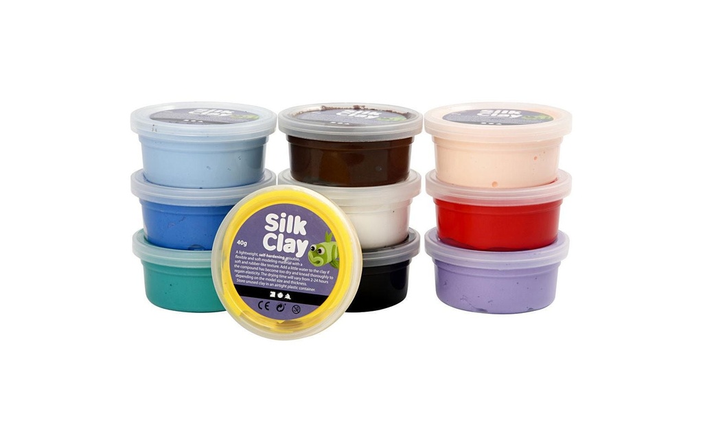 Creativ Company Set de modélisation Silk Clay 10 x 40 g Multicolore