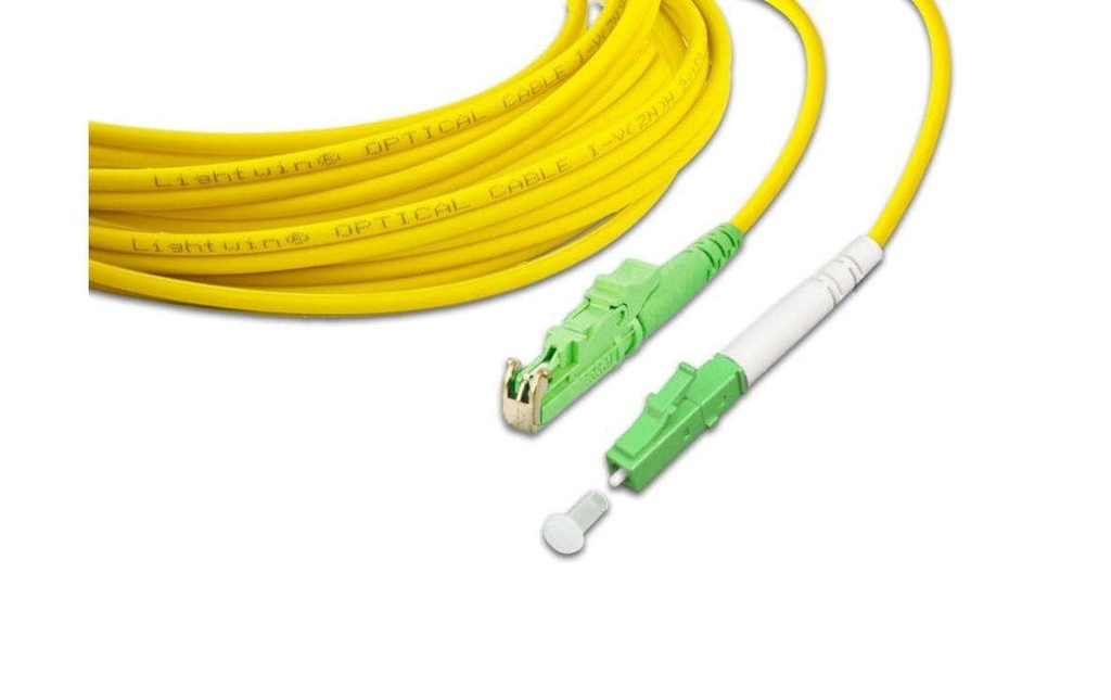 Lightwin Câble patch à fibre optique SM E2000/APC – LC/APC, OS2, Simplex, 1 m