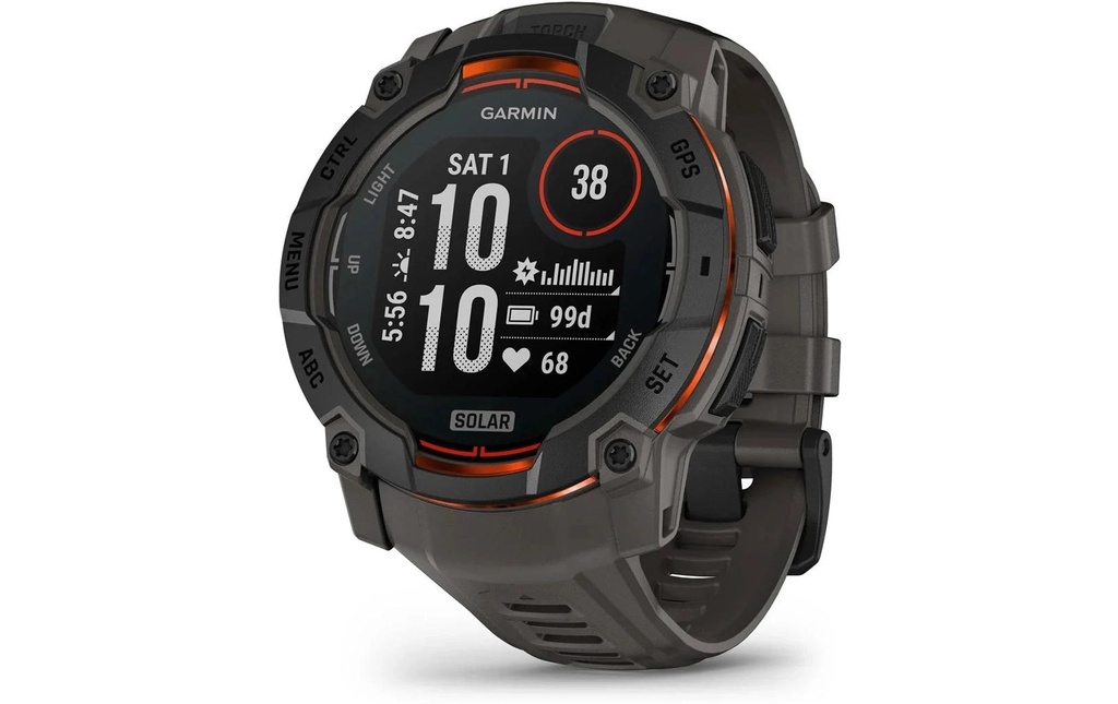 GARMIN Montre de sport Instinct 3 Solar Noir/charbon 50 mm