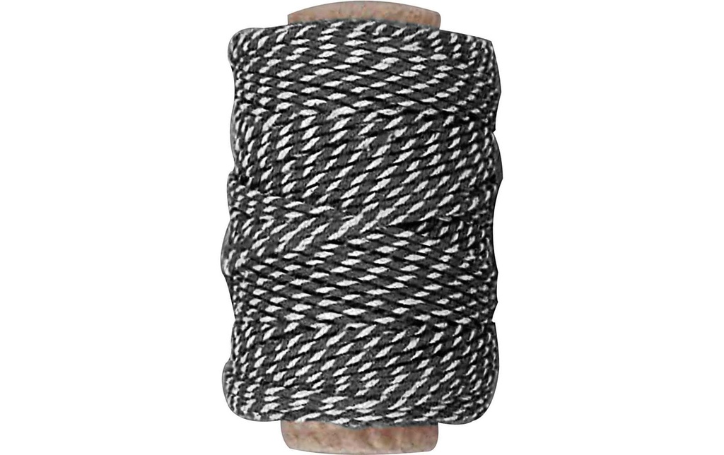 Creativ Company Cordon Coton noir/blanc, 50 m