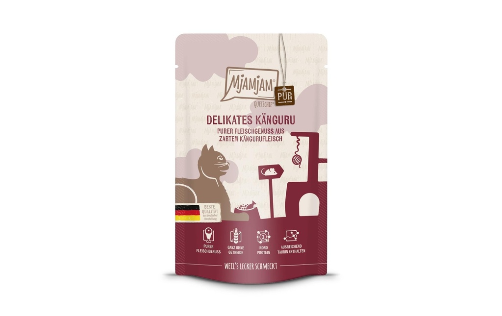 Mjamjam Alimentation humide Quetschie Kangourou pur, 125 g