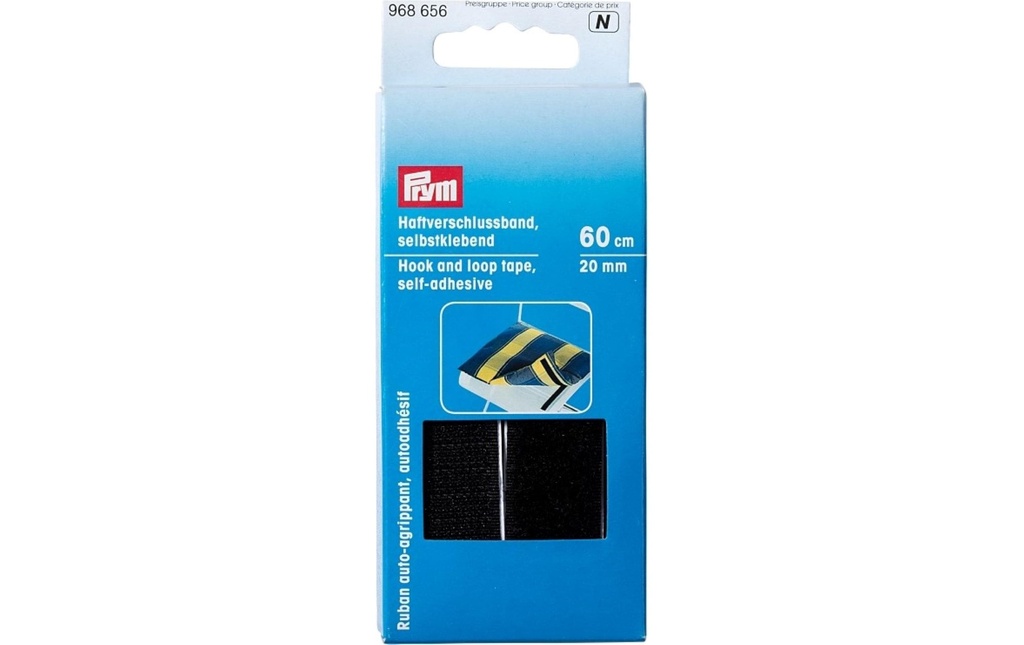 Prym Fermeture à Velcro 60 cm, auto-adhésif, noir