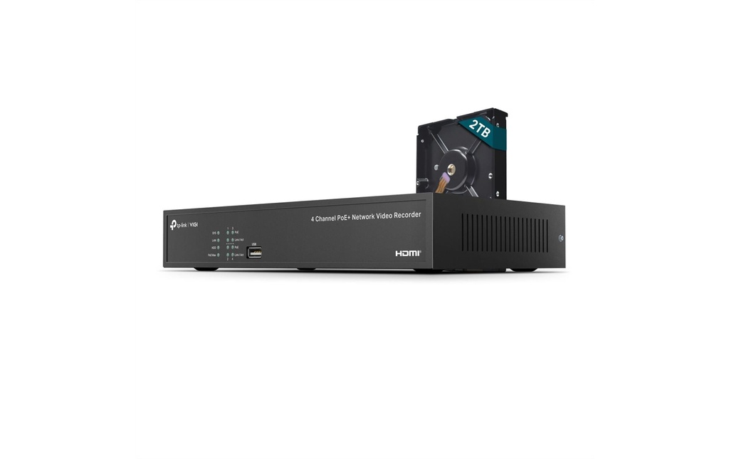 TP-Link Enregistreur réseau VIGI NVR1004H-4P 2 TB, 4 Canal