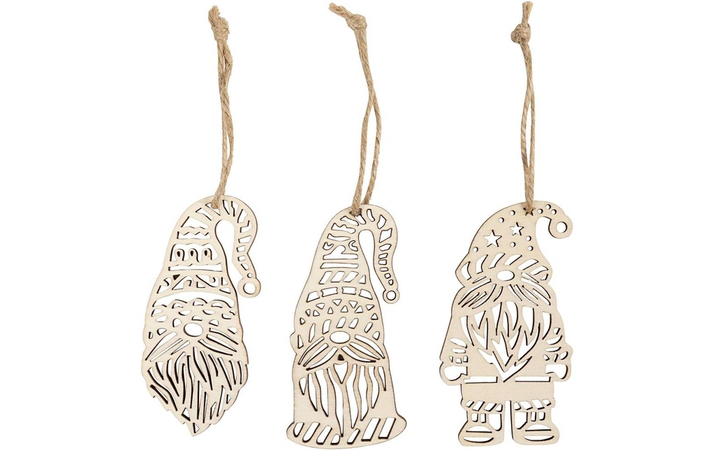 Creativ Company Kits de bricolage pour décorations Pendentif 6 pièces, 8 x 4 cm